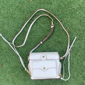 Rebecca Minkoff White Leather Mini Crossbody Bag.